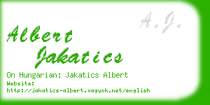 albert jakatics business card